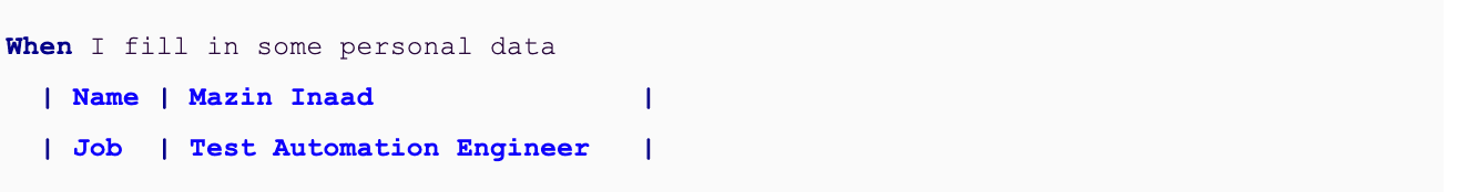 code snippet explaining cucumber data tables in java