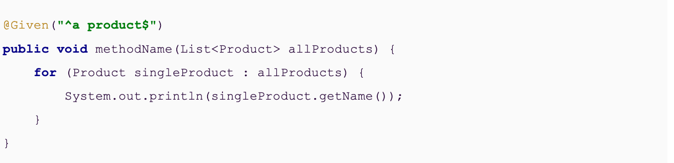 code snippet explaining cucumber data tables in java