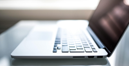 macbook photographed from the side